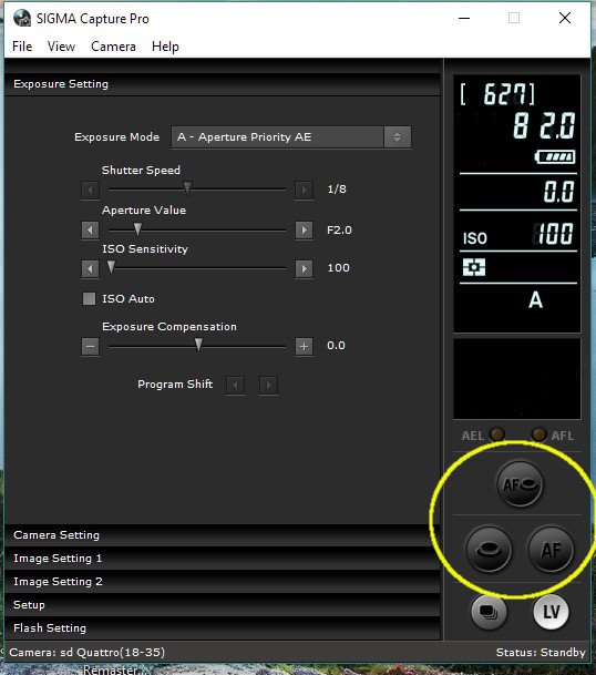 Sigma Capture Pro - Live View, but capture buttons disabled | DPReview ...
