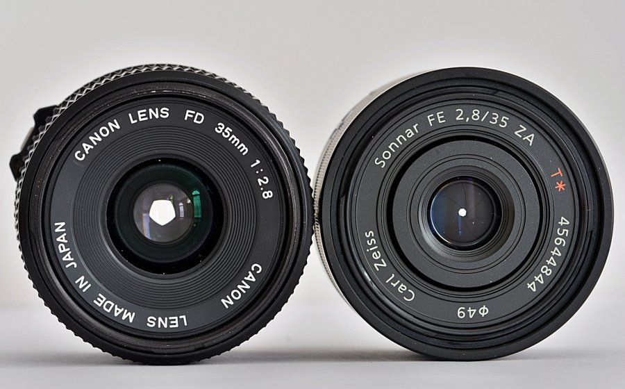 Canon FD 3本 35mm F2/50mm F1.4/100mm f2.8 Canon FD 35mm f/2.8 tested on Sony A7 against native Sony Zeiss
