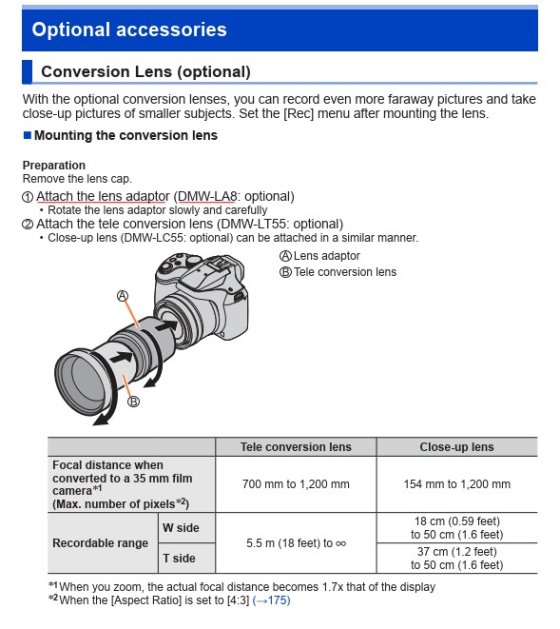 Panasonic DMW-LC55E Lente Da Vicino Per Lumix DMC-FZ7 E FZ30 – Filettatura 55mm - 2