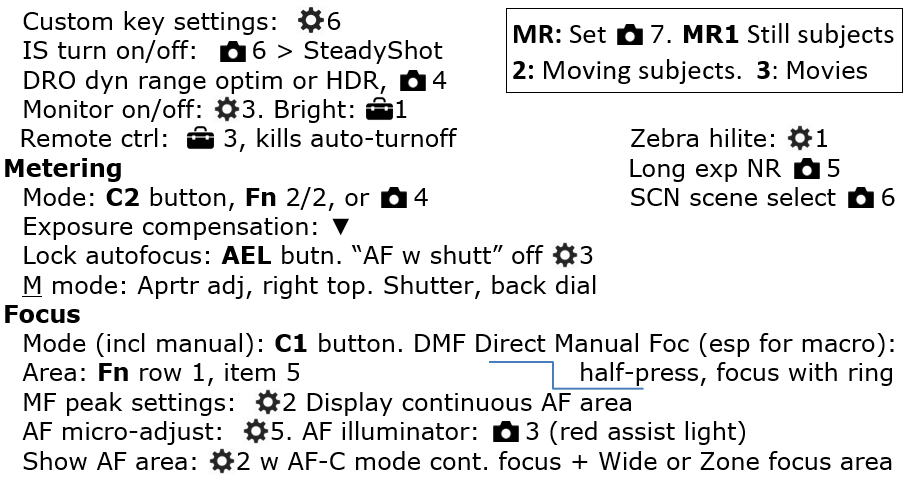 Quick reference (or cheat sheet) for the Alpha 6000 | DPReview Forums