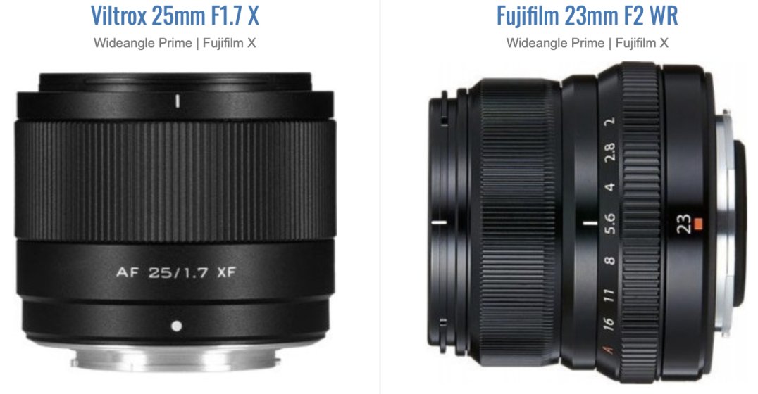 🥊 Viltrox AF 23mm F1.7 Air vs. Fujifilm XF23mm F2 R WR lens