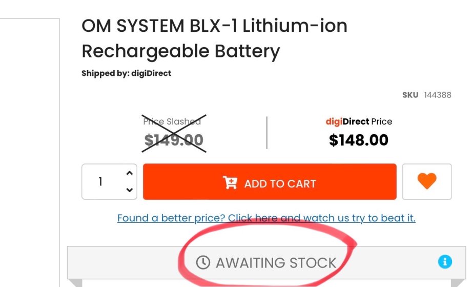 OM SYSTEM LI-92B Li-Ion Battery | Digital Camera Warehouse