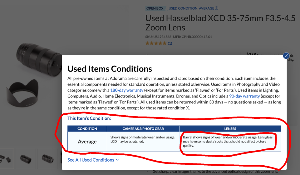 Understanding Adorama used lens descriptions | DPReview Forums