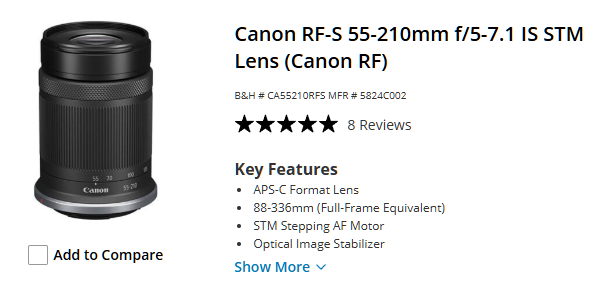 Metal or Plastic mounts on Canon RF-S 18-45mm & 55-210mm